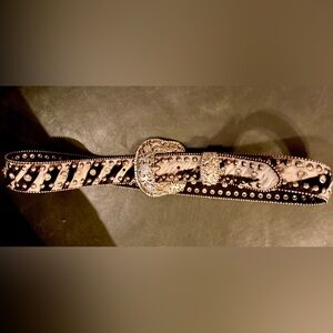 Crystal Studded Black and Silver Belt Large